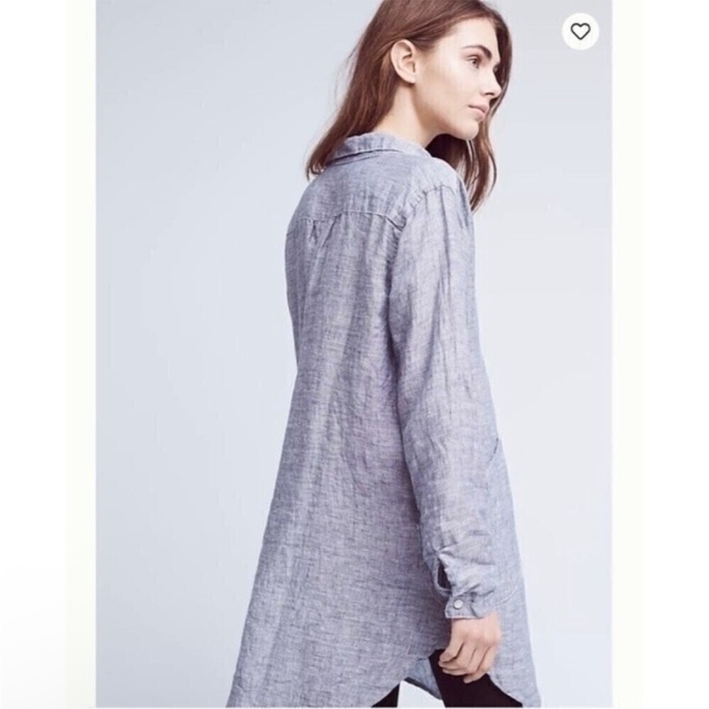 CP Shades Teton Linen Chambray Tunic Light‎ Blue Size XS - Picture 3 of 10